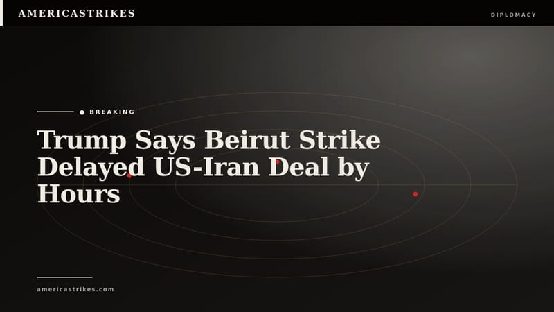 Trump Says Beirut Strike Delayed US-Iran Deal by Hours