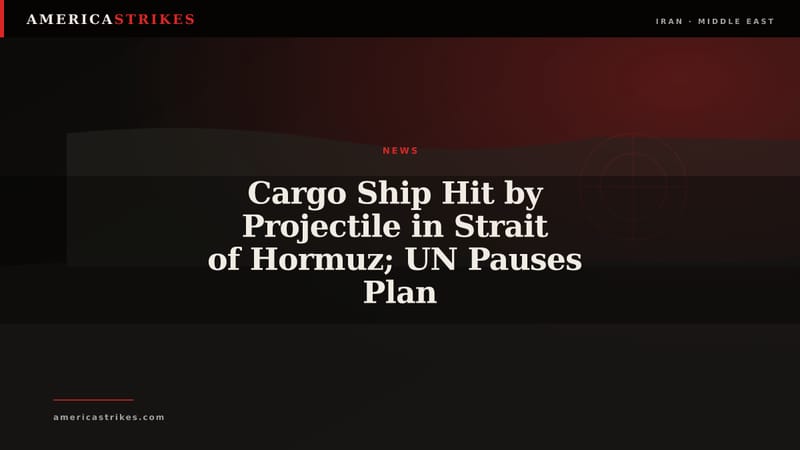 Cargo Ship Hit by Projectile in Strait of Hormuz; UN Pauses Plan