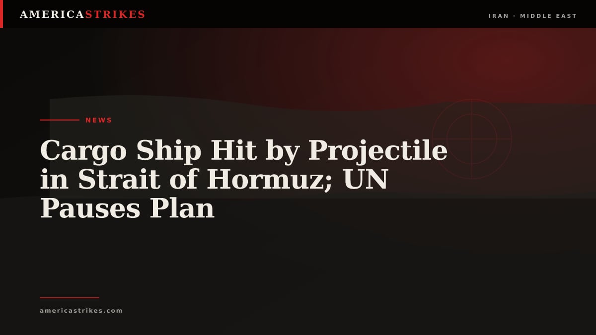 Cargo Ship Hit by Projectile in Strait of Hormuz; UN Pauses Plan