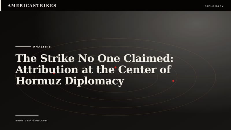 The Strike No One Claimed: Attribution at the Center of Hormuz Diplomacy