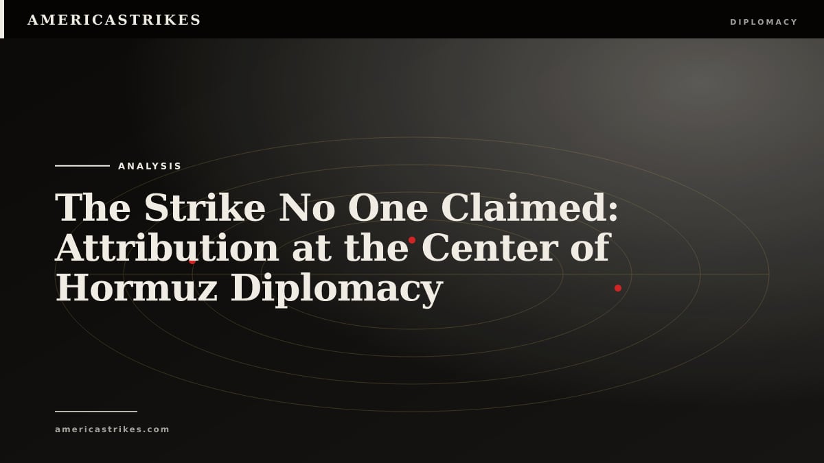 The Strike No One Claimed: Attribution at the Center of Hormuz Diplomacy