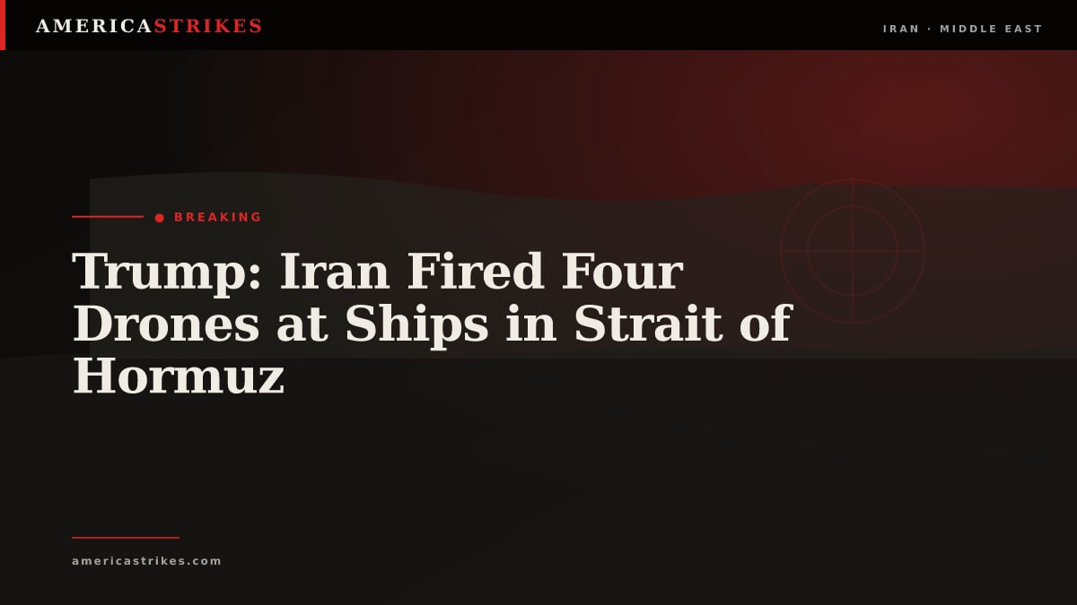 Trump: Iran Fired Four Drones at Ships in Strait of Hormuz