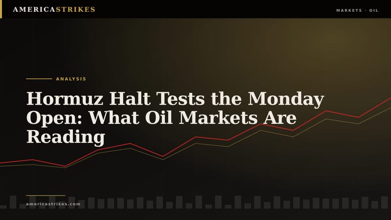 Hormuz Halt Tests the Monday Open: What Oil Markets Are Reading