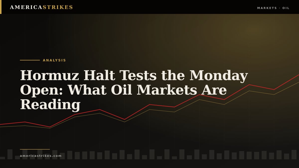 Hormuz Halt Tests the Monday Open: What Oil Markets Are Reading