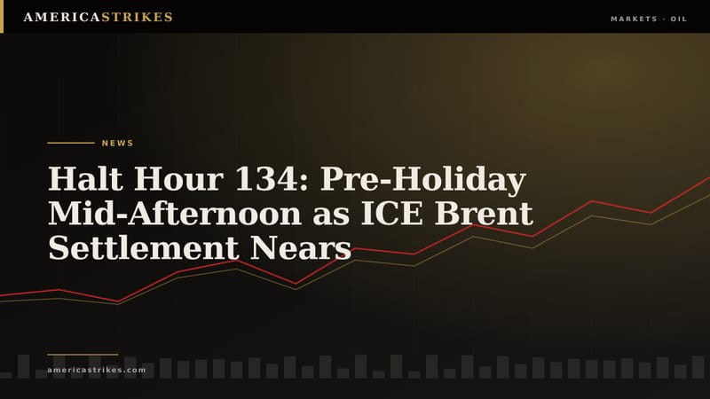Halt Hour 134: Pre-Holiday Mid-Afternoon as ICE Brent Settlement Nears