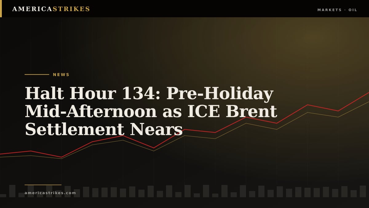 Halt Hour 134: Pre-Holiday Mid-Afternoon as ICE Brent Settlement Nears