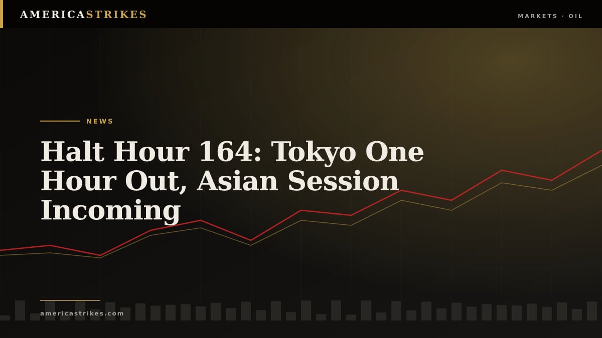 Halt Hour 164: Tokyo One Hour Out, Asian Session Incoming