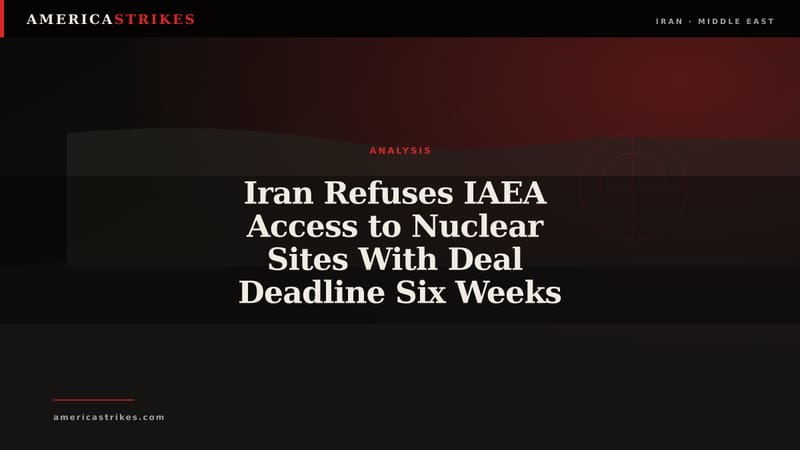 Iran Refuses IAEA Access to Nuclear Sites With Deal Deadline Six Weeks Away