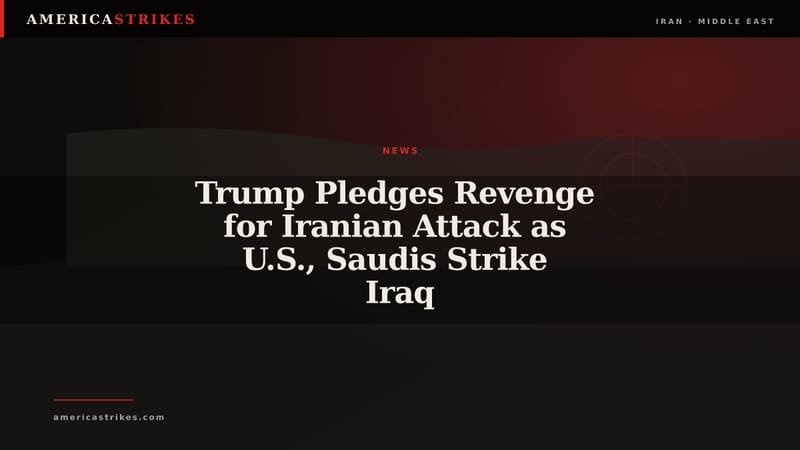Trump Pledges Revenge for Iranian Attack as U.S., Saudis Strike Iraq
