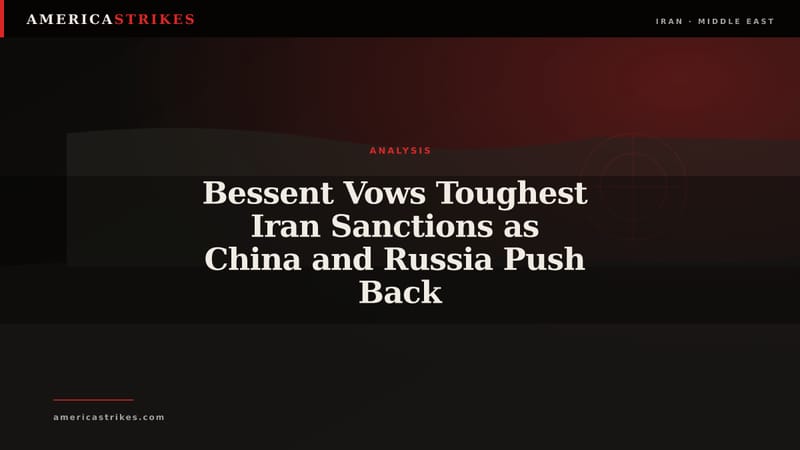 Bessent Vows Toughest Iran Sanctions as China and Russia Push Back