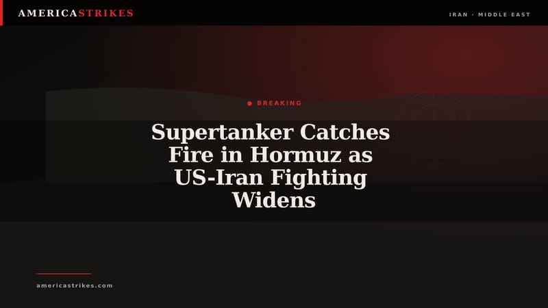 Supertanker Catches Fire in Hormuz as US-Iran Fighting Widens