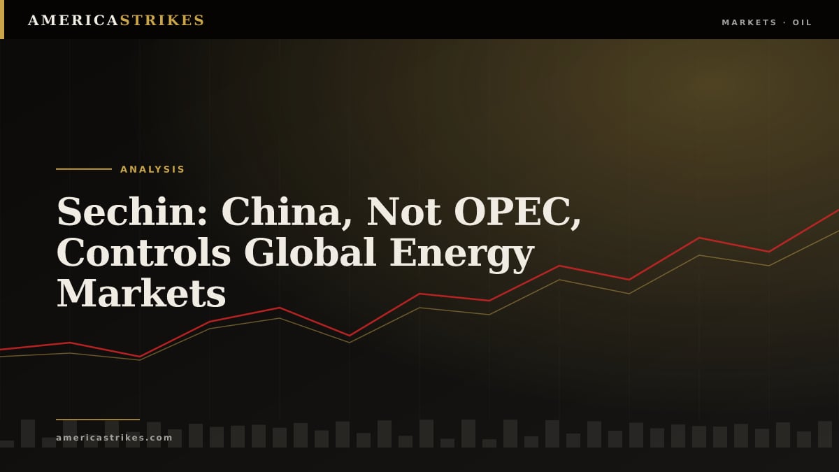 Sechin: China, Not OPEC, Controls Global Energy Markets
