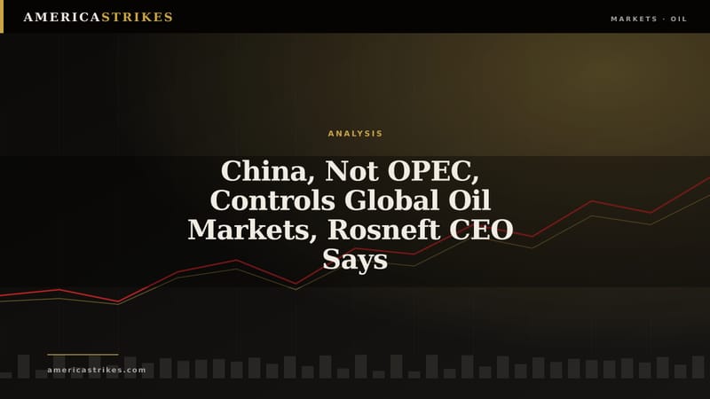 China, Not OPEC, Controls Global Oil Markets, Rosneft CEO Says