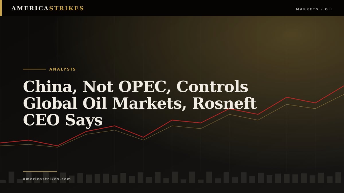 China, Not OPEC, Controls Global Oil Markets, Rosneft CEO Says