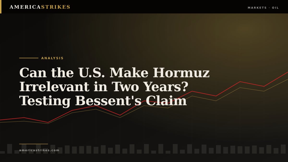 Can the U.S. Make Hormuz Irrelevant in Two Years? Testing Bessent's Claim