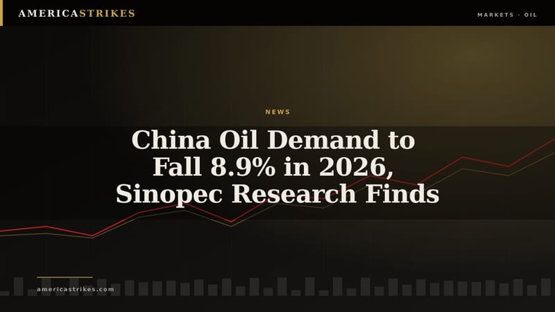 China Oil Demand to Fall 8.9% in 2026, Sinopec Research Finds