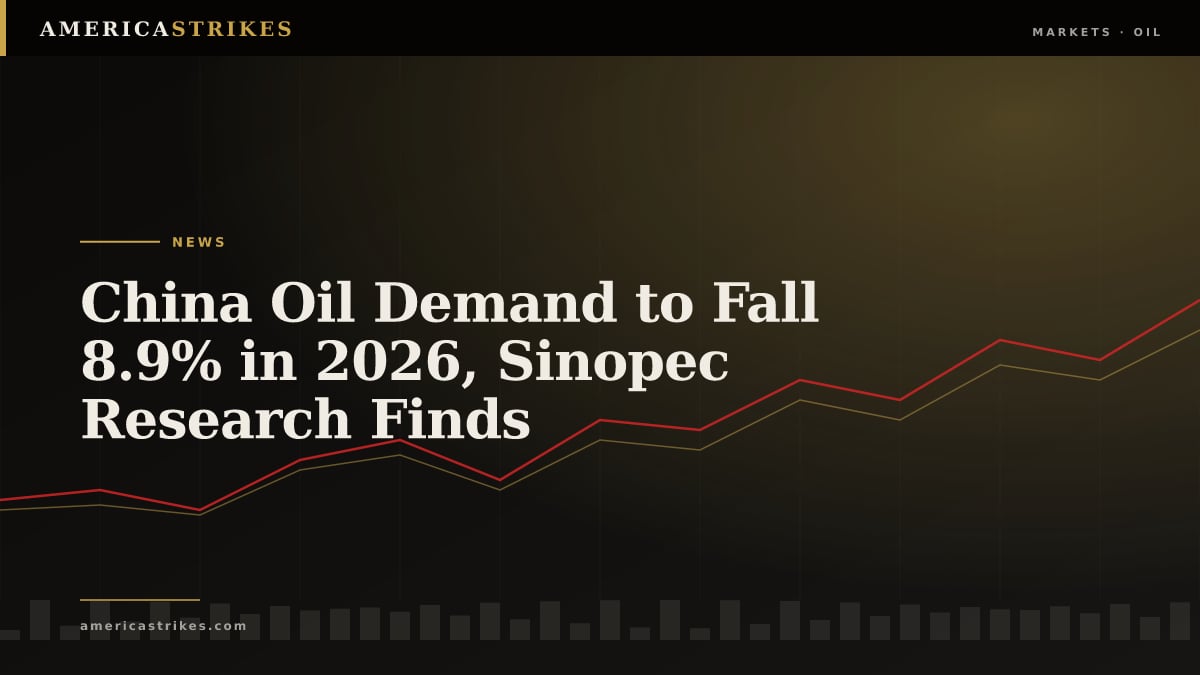 China Oil Demand to Fall 8.9% in 2026, Sinopec Research Finds