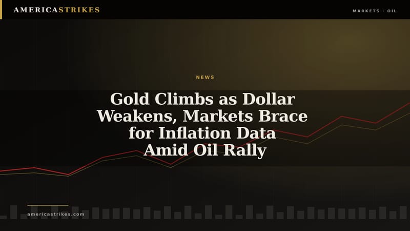 Gold Climbs as Dollar Weakens, Markets Brace for Inflation Data Amid Oil Rally