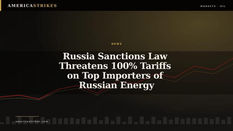 Russia Sanctions Law Threatens 100% Tariffs on Top Importers of Russian Energy